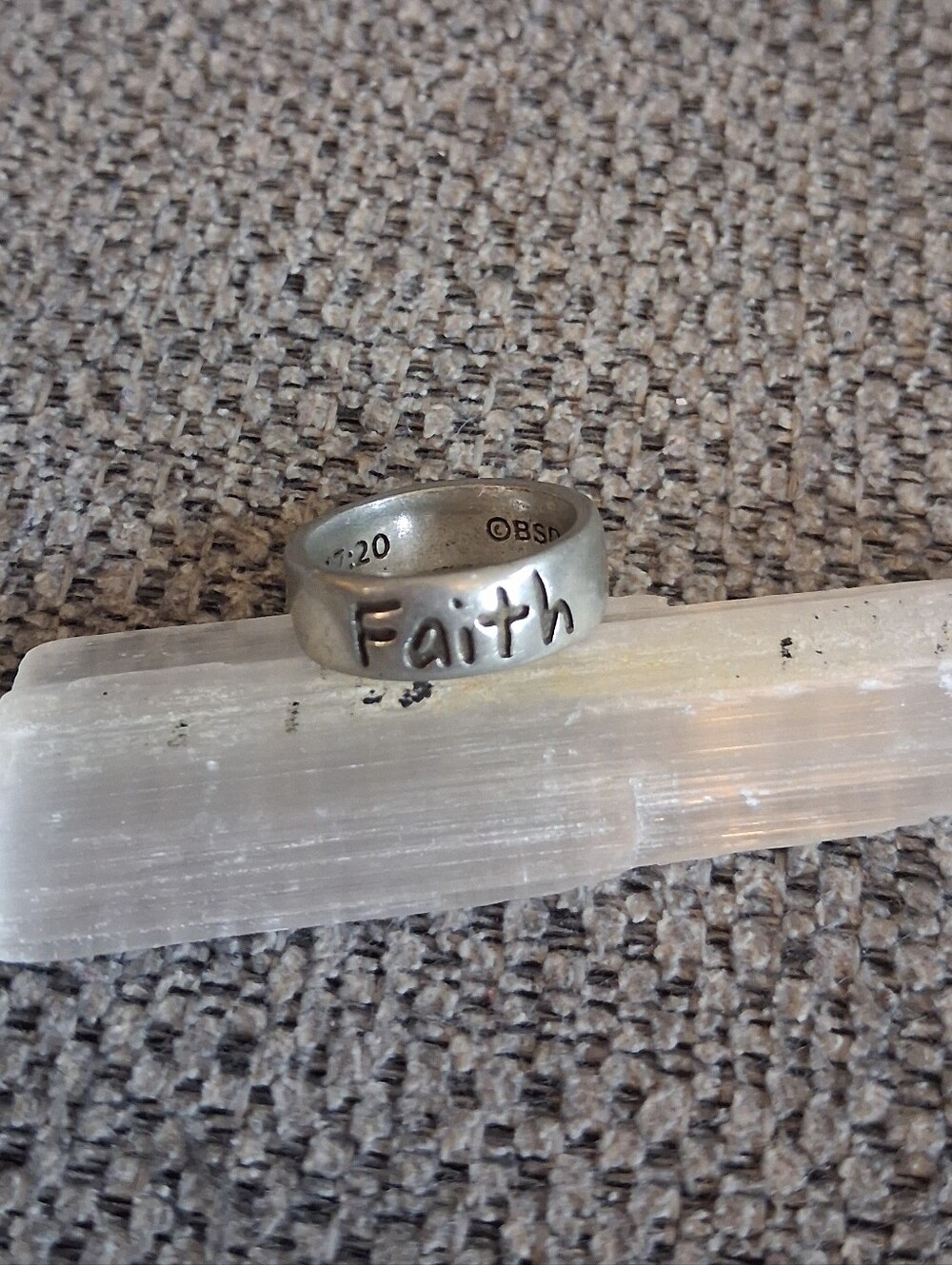 Faith Stamped Silver Ring